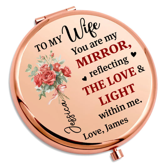 Love Looks Beautiful On You - Personalized Custom Compact Mirror