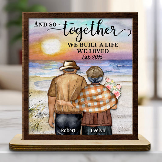 Love Forever - Personalized 2-Layer Wood Plaque With Flat Base