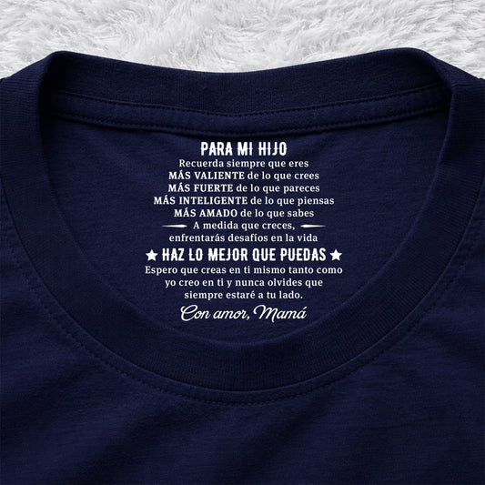 Haz Lo Mejor Que Puedas - Camiseta Personalizada con Impresión en el Cuello Interior