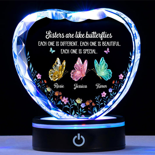 Festive Sister Love - Personalized Custom Crystal Led Light