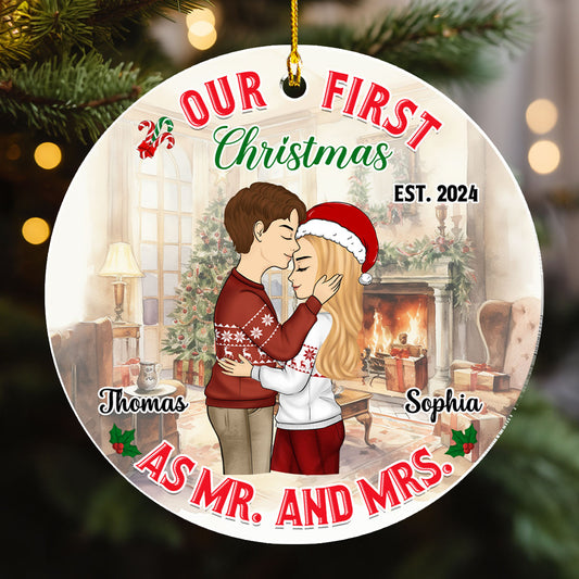 Mr And Mrs - Personalized Custom Acrylic Ornament