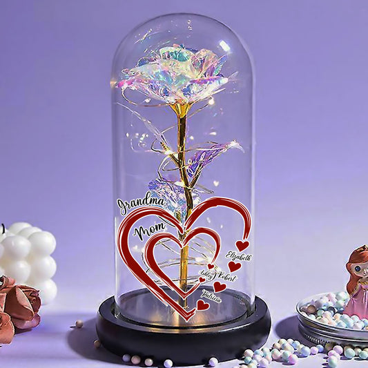 Sweethearts Of Mom - Personalized Sparkly Rose