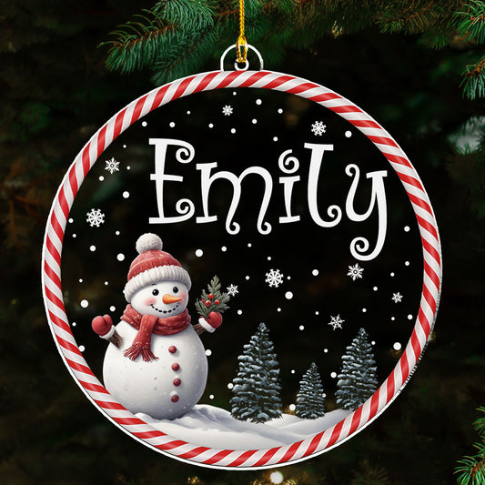 Happy Christmas Snowman - Personalized Custom Acrylic Ornament