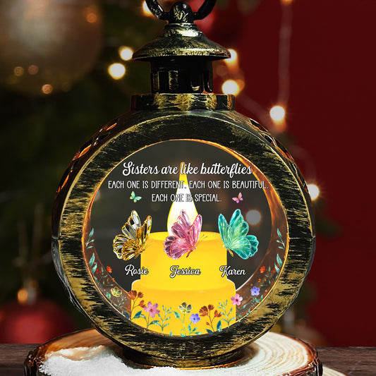 Festive Sister Love - Personalized Custom Christmas Lantern
