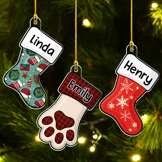 Family Member Stocking - Personalized Custom Acrylic Ornament