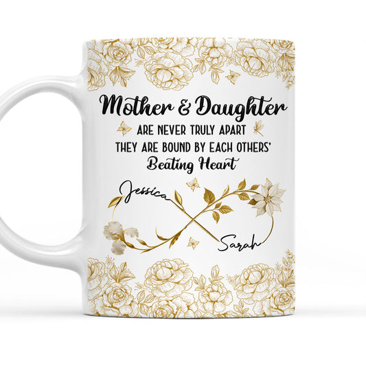 Mother & Daughter Always in Heart - Personalized Custom Coffee Mug