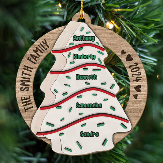 Oh Family Christmas Tree - Personalized Custom Wood Ornament