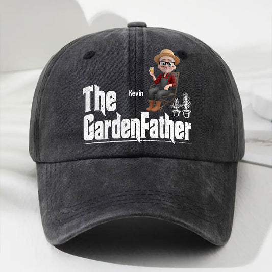 Boss Of The Blooms - Personalized Custom Vintage Washed Denim Cap