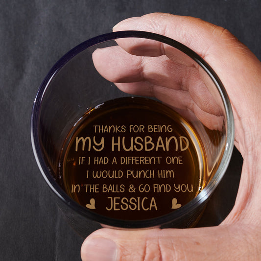 Punch In The Balls - Personalized Custom Whiskey Glass