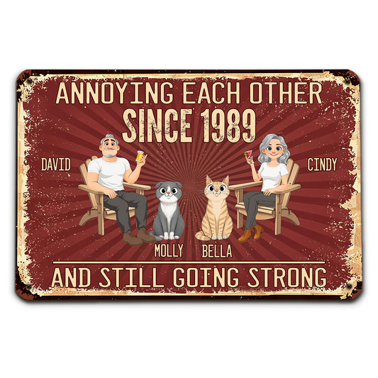 Everlasting Love With Cats - Personalized Custom Metal Sign
