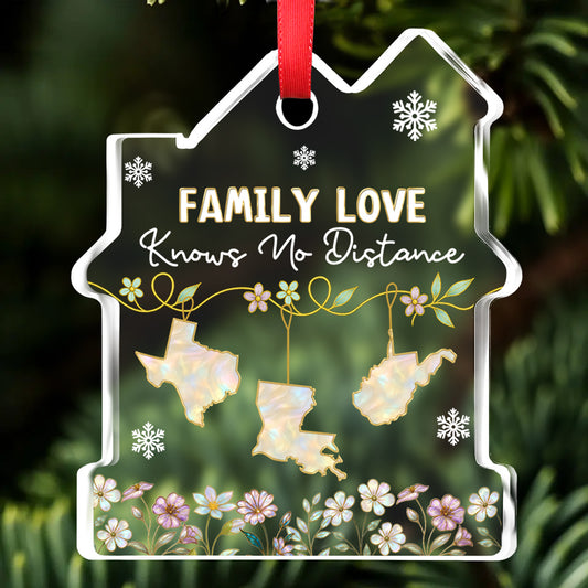 Love Between Family Knows No Bounds - Personalized Custom House Shaped Glass Ornament