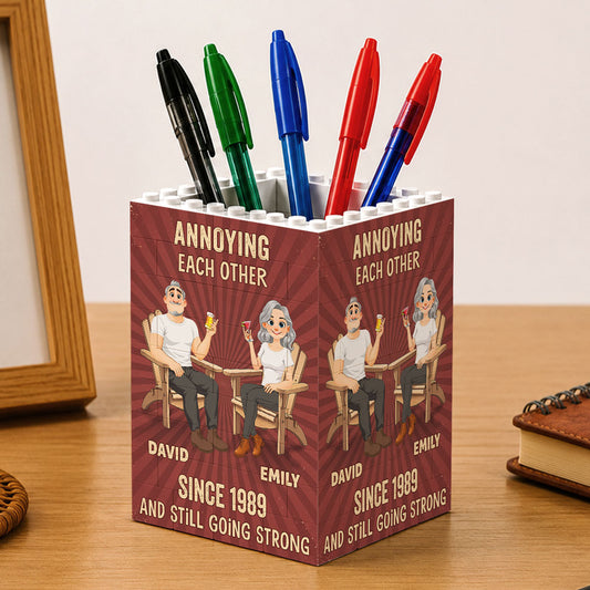 Long Lasting Love - Personalized Custom Block Pen Holder