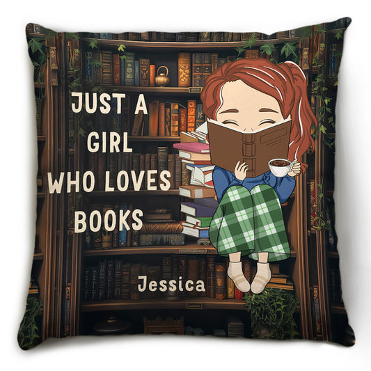 A Girl Obsessed With Books - Personalized Custom Throw Pillow