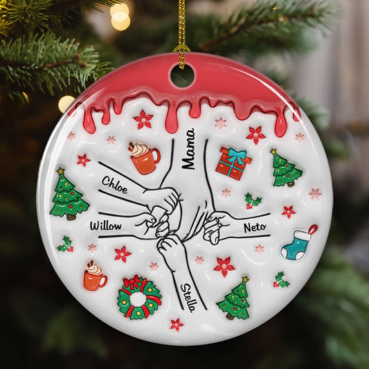 Our Hearts Are Your - Personalized Custom 3D Inflated Effect Ceramic Ornament