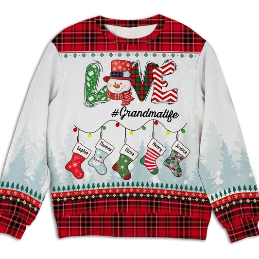 Grandma Life - Personalized Custom All-Over-Print Sweatshirt