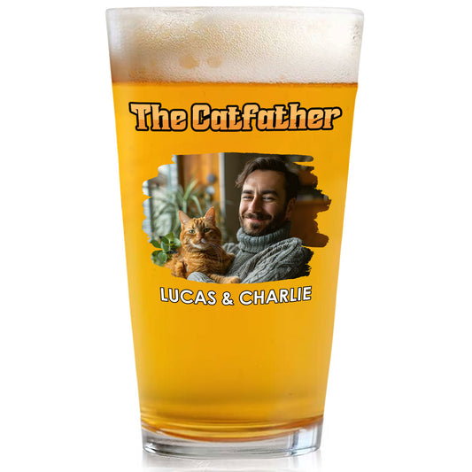 The Catfather Retro Photo - Personalized Custom Beer Glass
