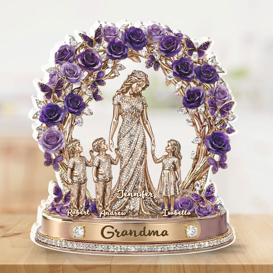 Mom Grandma Love Kids Grandkids - Personalized Custom Acrylic Plaque