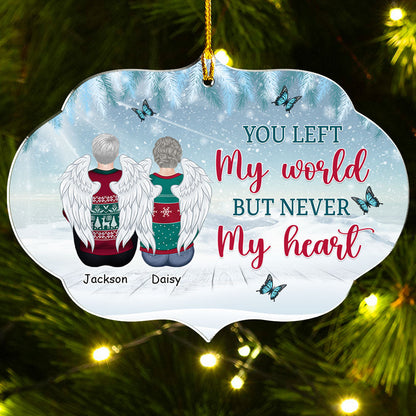 You Never Left My Heart - Personalized Custom Acrylic Ornament