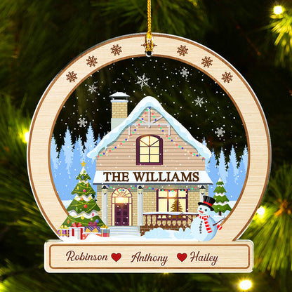 Family Christmas House - Personalized Custom Acrylic Ornament