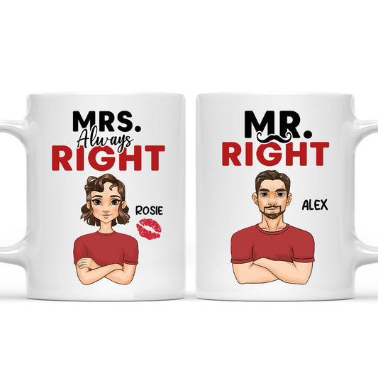 Mr Mrs Right - Personalized Custom Coffee Mug