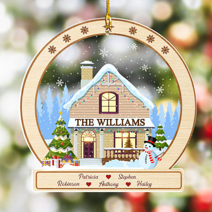 Family Christmas House - Personalized Custom Acrylic Ornament