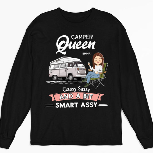 Camper Queen - Personalized Custom Long Sleeve T-shirt