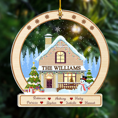 Family Christmas House - Personalized Custom Acrylic Ornament