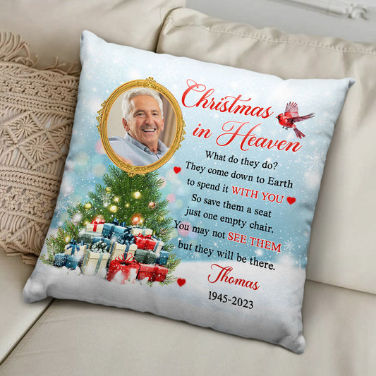 Christmas In Heaven - Personalized Custom Throw Pillow