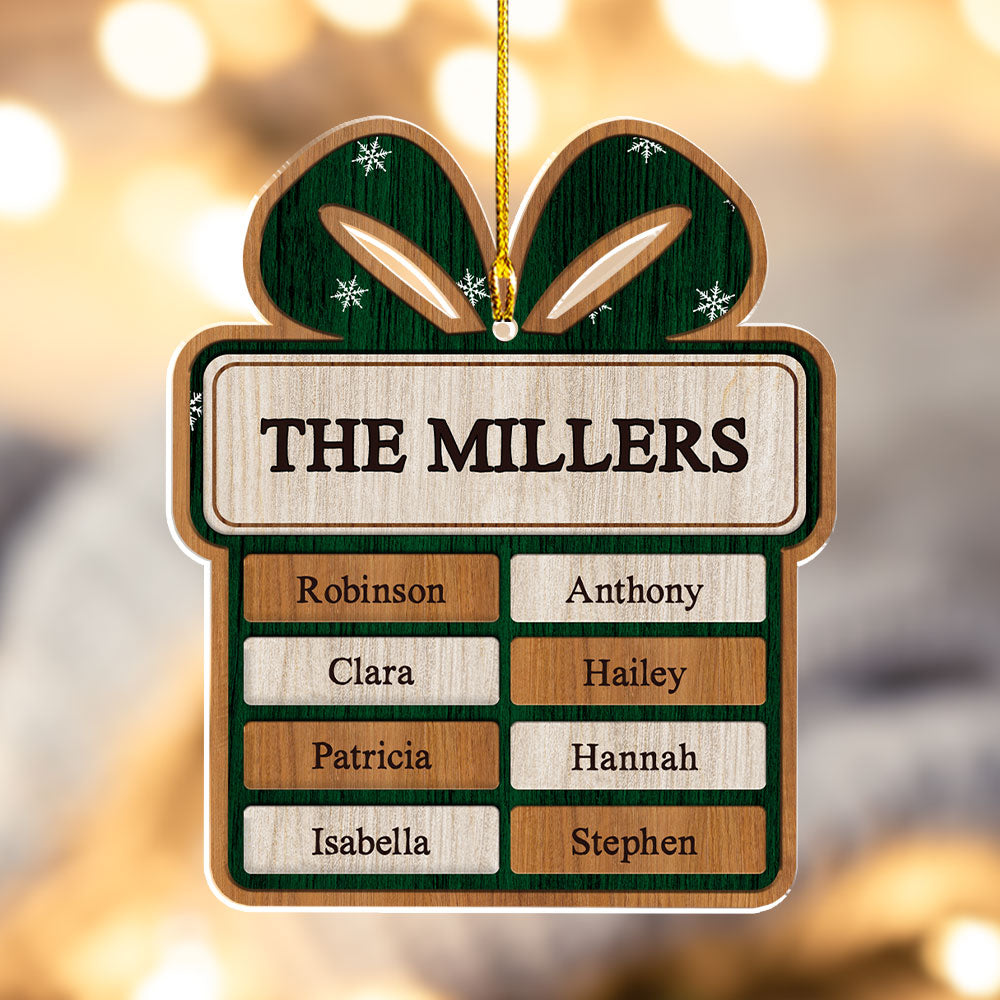 Family Present - Personalized Custom Acrylic Ornament – Wrappiness Gifts