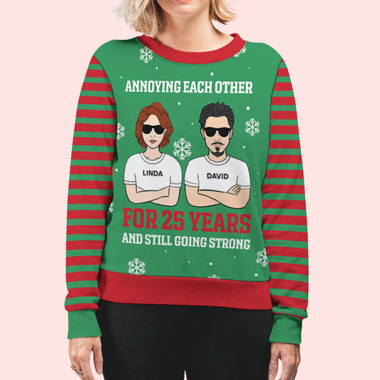 Annoying Each Other For Many Years- Personalized Custom All-Over-Print Sweatshirt