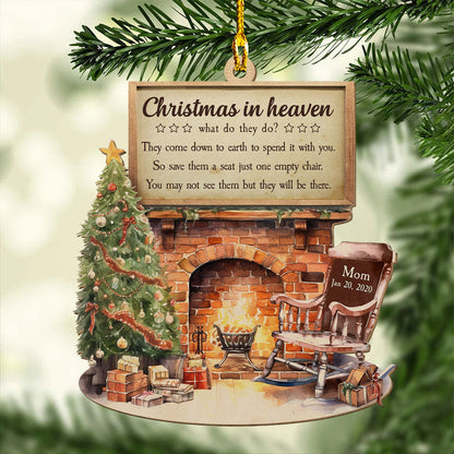 Christmas in Heaven - Personalized Custom 1-layered Wood Ornament