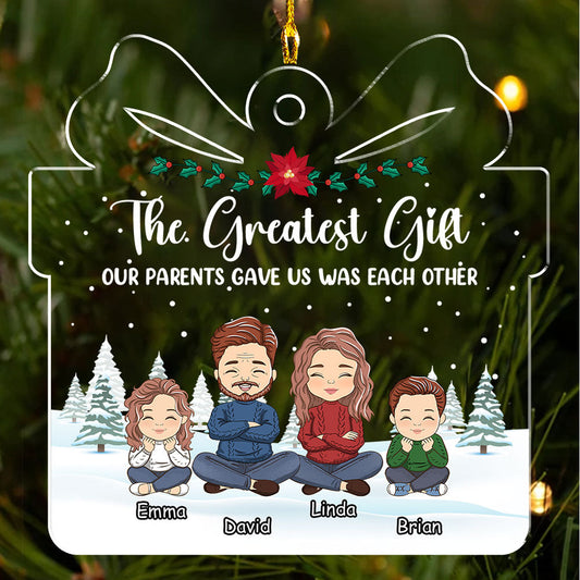 Family Winter Gift - Personalized Custom Acrylic Ornament