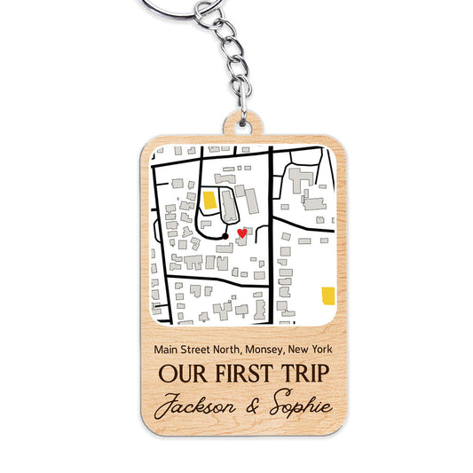 Custom Map Our First Trip - Personalized Custom Acrylic Keychain