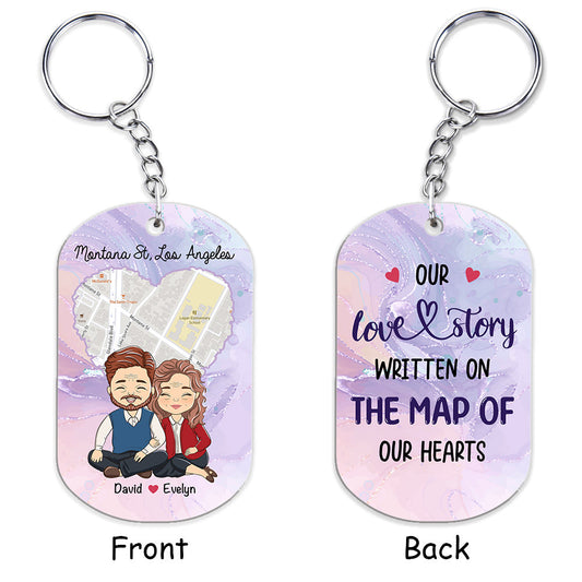 Custom Map The Map Of Heart - Personalized Custom Acrylic Keychain