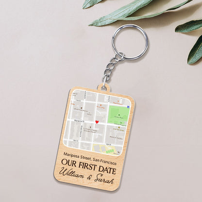 Custom Map Our First Trip - Personalized Custom Acrylic Keychain