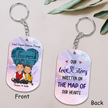 Custom Map The Map Of Heart - Personalized Custom Acrylic Keychain