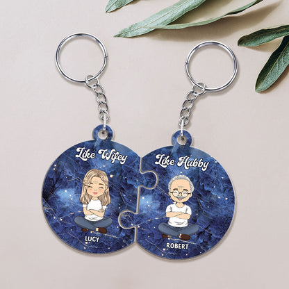 Custom Star Map Like Wifey Like Hubby - Personalized Custom Couple Acrylic Keychain