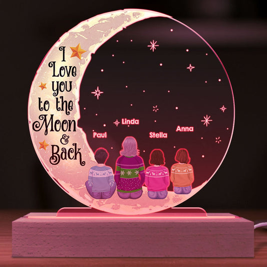 To The Moon And Back - Personalized Custom Acrylic Night Light