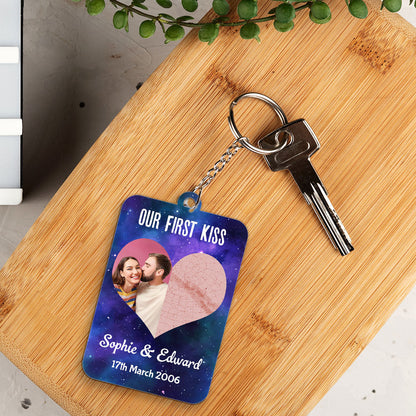 Custom Star Map Our First Date - Personalized Custom Acrylic Keychain