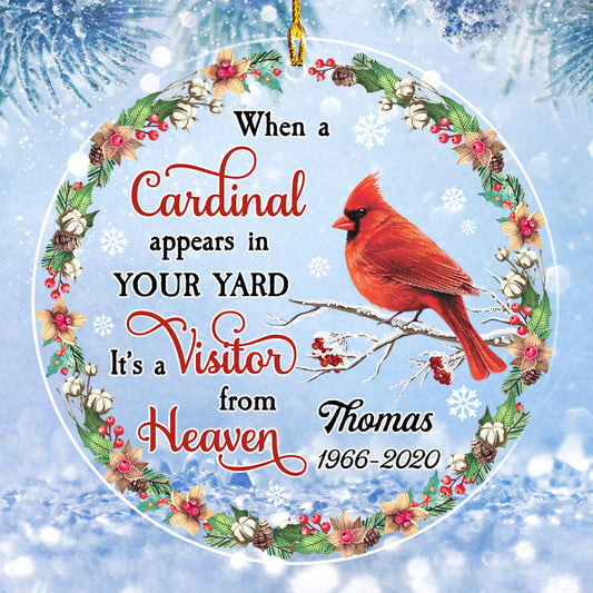 Cardinal Appears - Personalized Custom Acrylic Ornament