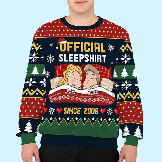 Couple Official Sleepshirt - Personalized Custom All-Over-Print Sweatshirt