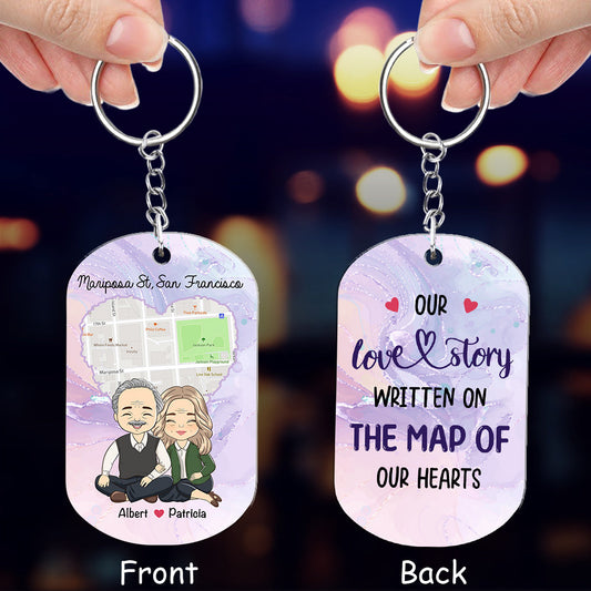 Custom Map The Map Of Heart - Personalized Custom Acrylic Keychain