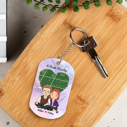 Custom Map The Map Of Heart - Personalized Custom Acrylic Keychain