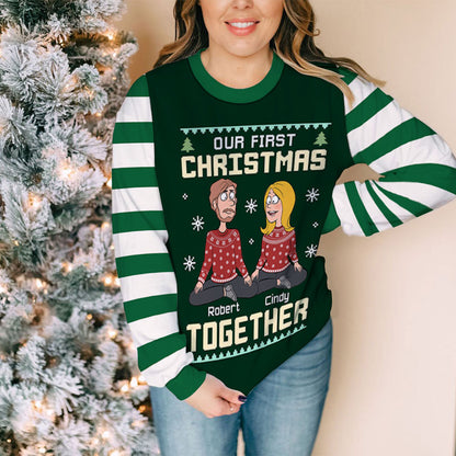 Our First Christmas - Personalized Custom All-Over-Print Sweatshirt