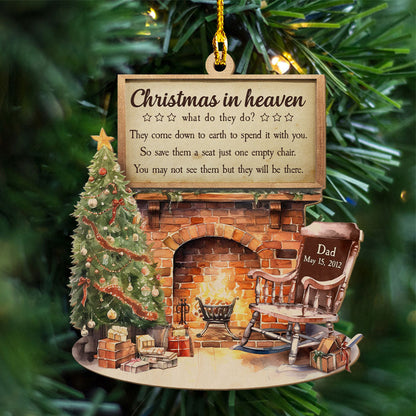 Christmas in Heaven - Personalized Custom 1-layered Wood Ornament