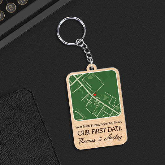 Custom Map Our First Trip - Personalized Custom Acrylic Keychain