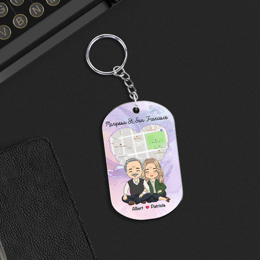 Custom Map The Map Of Heart - Personalized Custom Acrylic Keychain