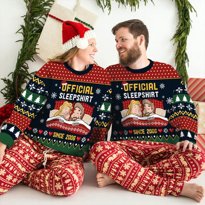 Couple Official Sleepshirt - Personalized Custom All-Over-Print Sweatshirt