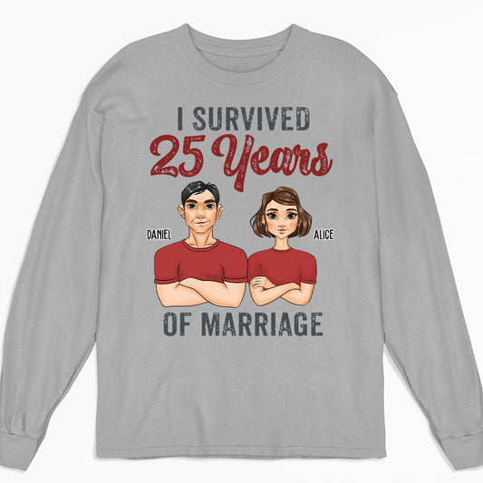 I Survived - Personalized Custom Long Sleeve T-shirt