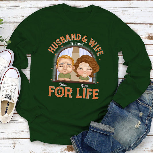 Husband And Wife In Love For Life - Personalized Custom Long Sleeve T-shirt